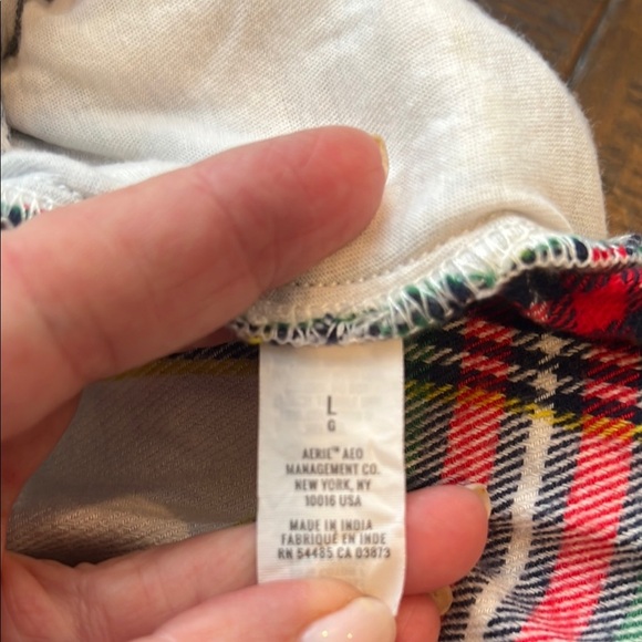 Aerie High Waist plaid flannel lounge Shorts - Picture 3 of 3